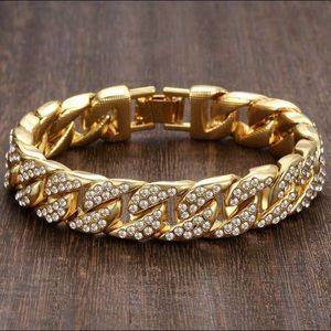 Men’s 18k Gold Diamond Cuban Link Bracelet